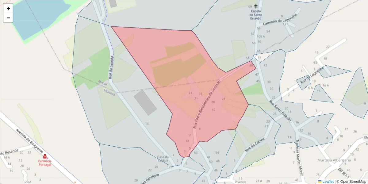 Mapa detalhado do código postal 3870-120 com limites, códigos postais vizinhos e agências dos correios