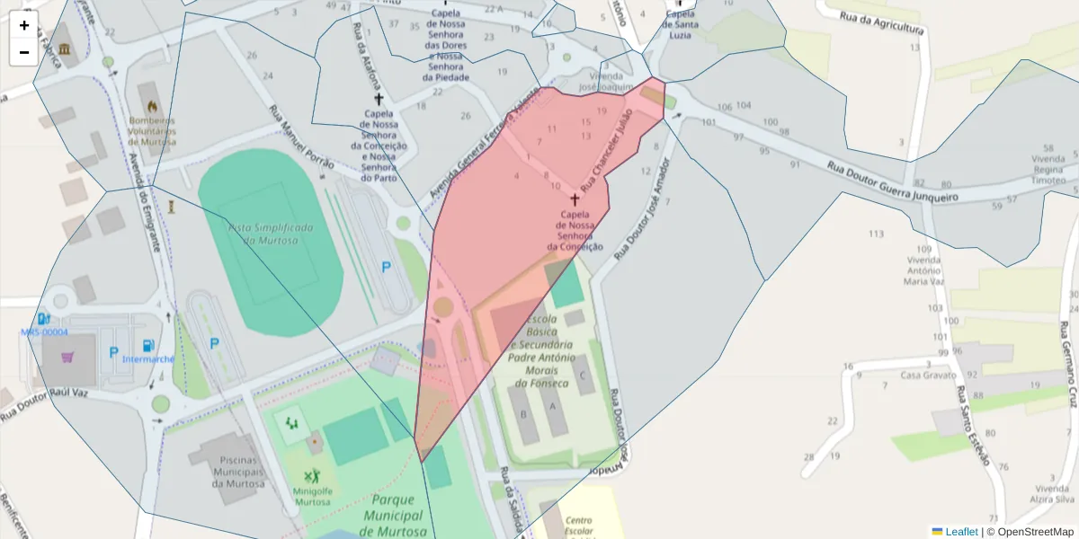 Mapa detalhado do código postal 3870-129 com limites, códigos postais vizinhos e agências dos correios