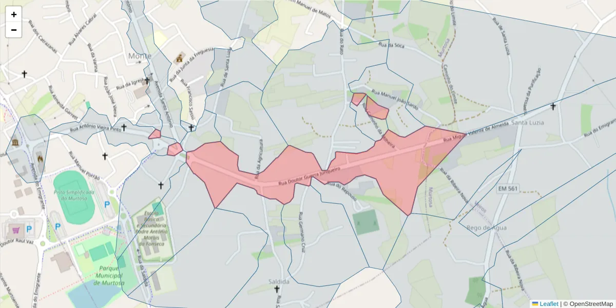 Mapa detalhado do código postal 3870-133 com limites, códigos postais vizinhos e agências dos correios