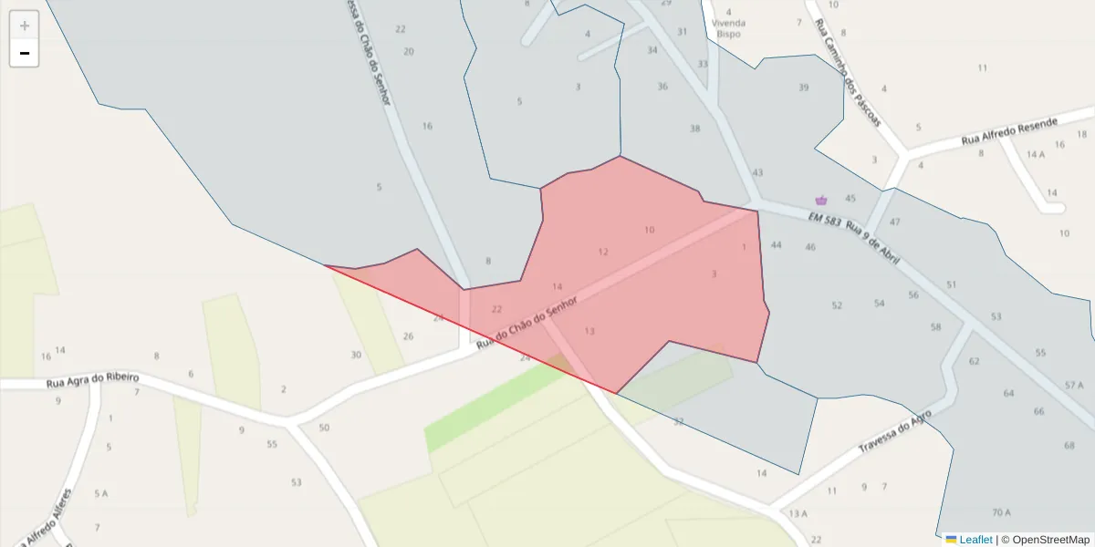 Mapa detalhado do código postal 3870-158 com limites, códigos postais vizinhos e agências dos correios