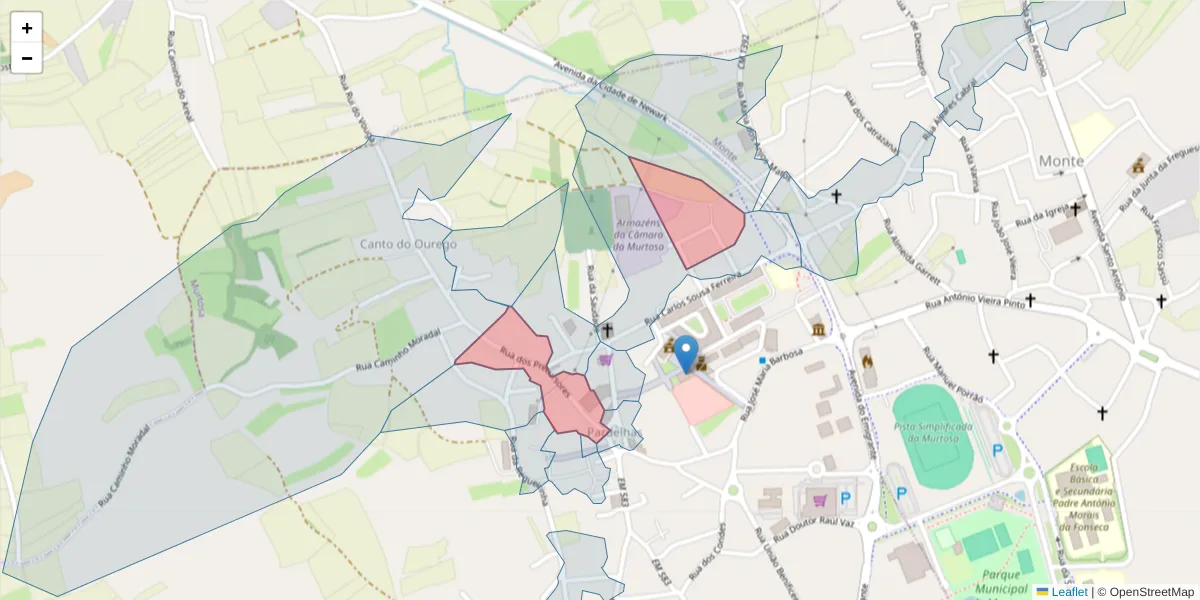 Mapa detalhado do código postal 3870-211 com limites, códigos postais vizinhos e agências dos correios