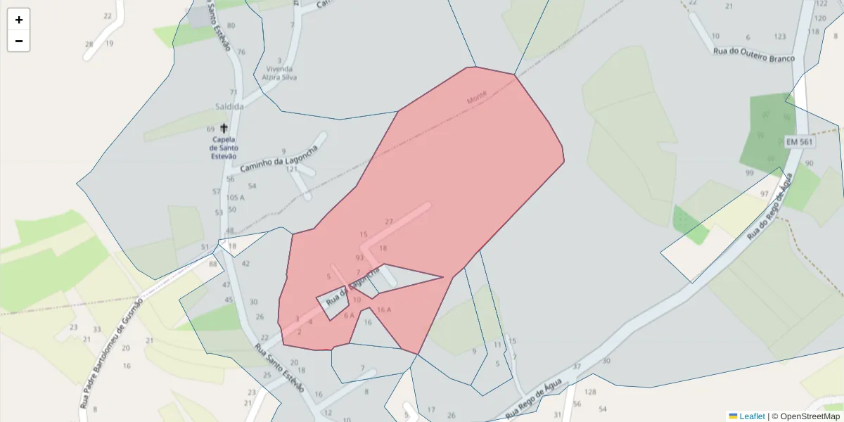 Mapa detalhado do código postal 3870-231 com limites, códigos postais vizinhos e agências dos correios