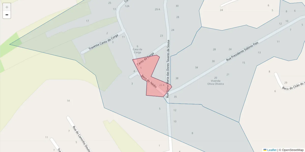 Mapa detalhado do código postal 3870-247 com limites, códigos postais vizinhos e agências dos correios