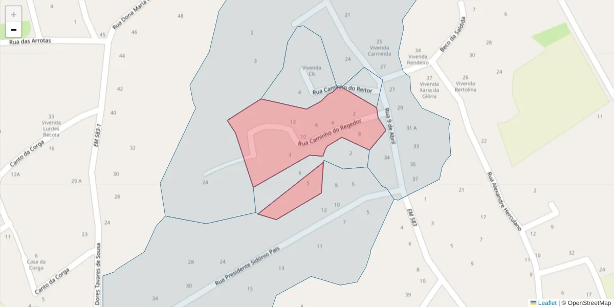 Mapa detalhado do código postal 3870-254 com limites, códigos postais vizinhos e agências dos correios
