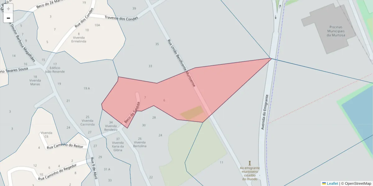Mapa detalhado do código postal 3870-258 com limites, códigos postais vizinhos e agências dos correios