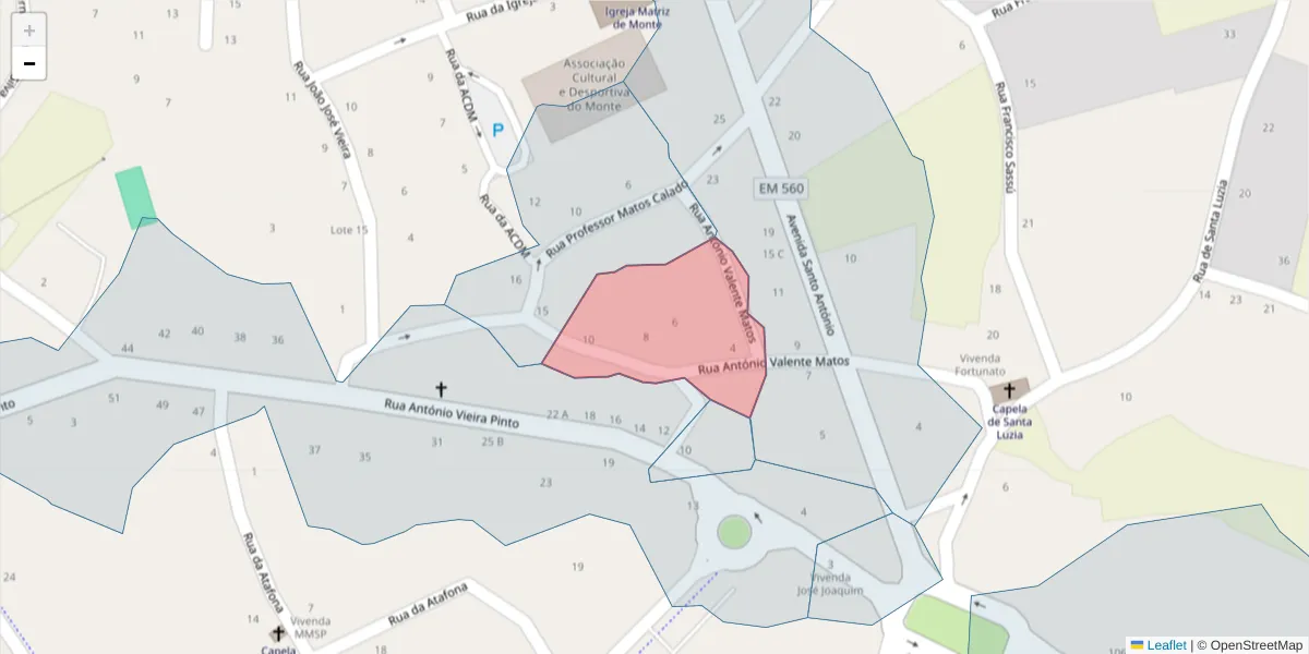 Mapa detalhado do código postal 3870-273 com limites, códigos postais vizinhos e agências dos correios