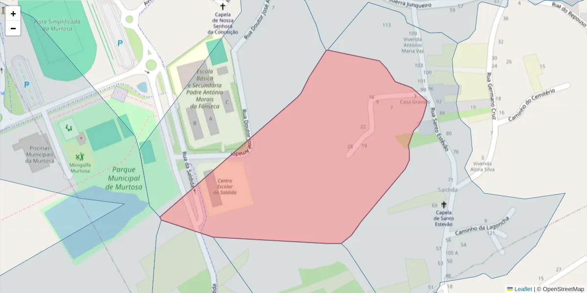 Mapa detalhado do código postal 3870-278 com limites, códigos postais vizinhos e agências dos correios