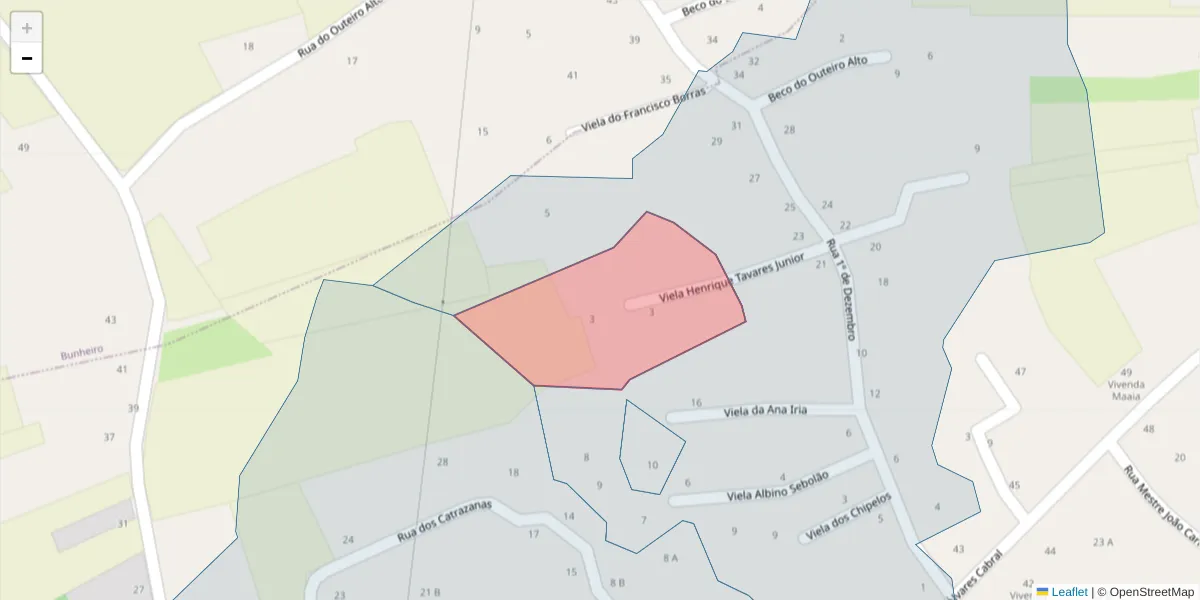Mapa detalhado do código postal 3870-282 com limites, códigos postais vizinhos e agências dos correios