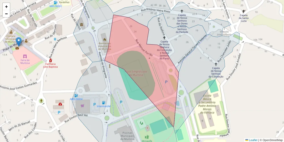 Mapa detalhado do código postal 3870-291 com limites, códigos postais vizinhos e agências dos correios