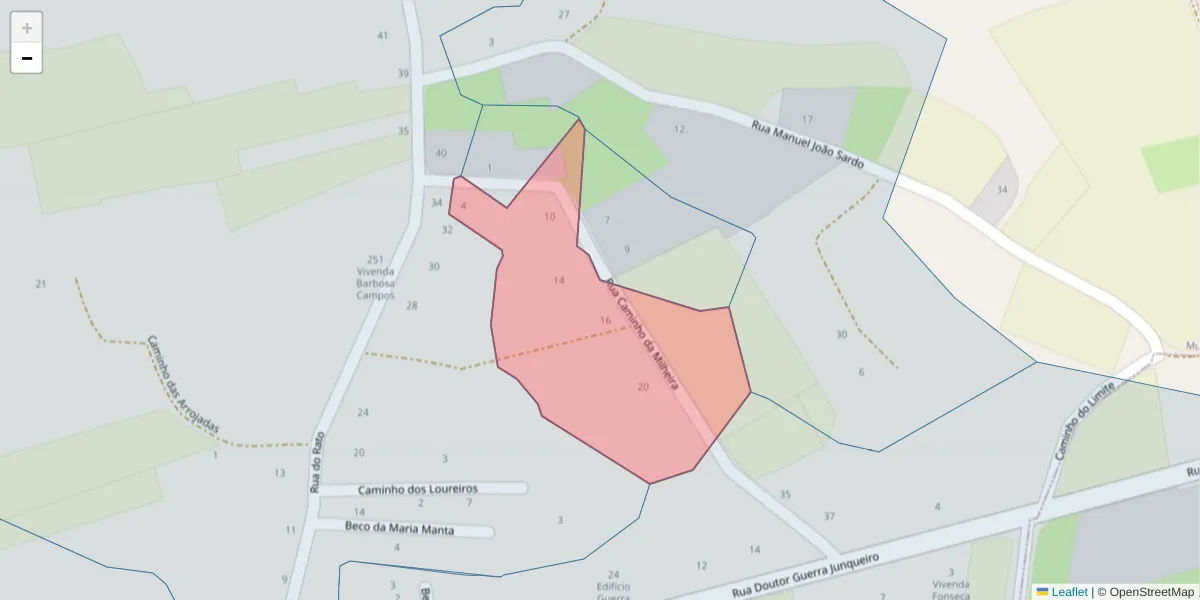 Mapa detalhado do código postal 3870-294 com limites, códigos postais vizinhos e agências dos correios
