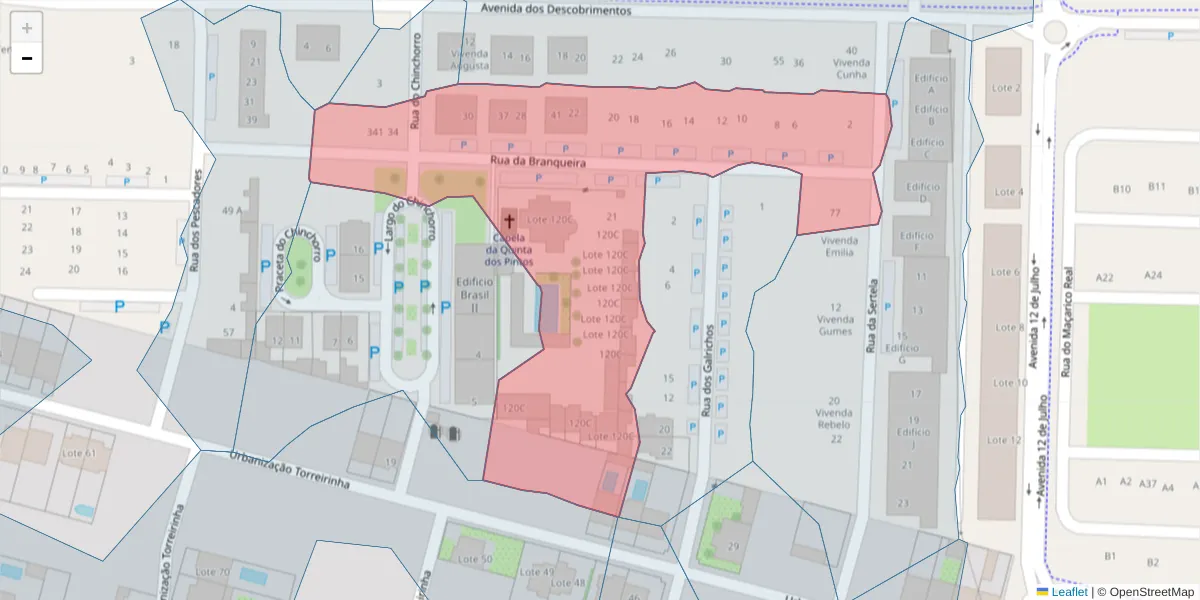 Mapa detalhado do código postal 3870-335 com limites, códigos postais vizinhos e agências dos correios