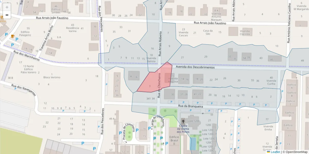 Mapa detalhado do código postal 3870-344 com limites, códigos postais vizinhos e agências dos correios