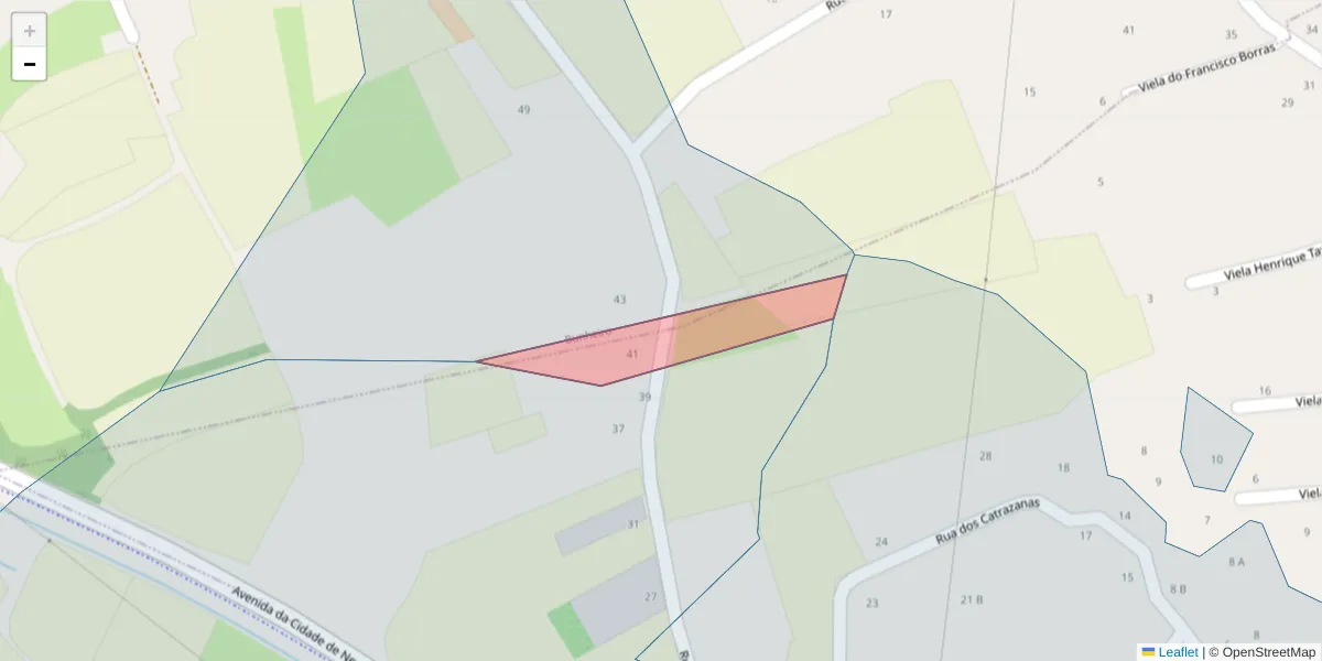 Mapa detalhado do código postal 3870-501 com limites, códigos postais vizinhos e agências dos correios