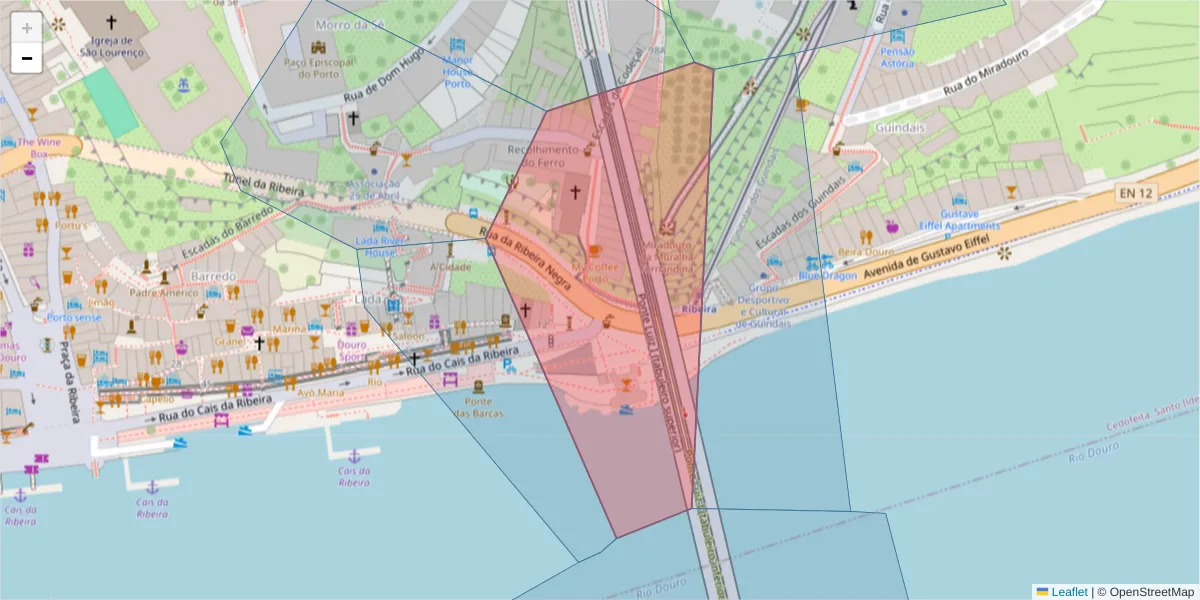 Mapa detalhado do código postal 4000-173 com limites, códigos postais vizinhos e agências dos correios