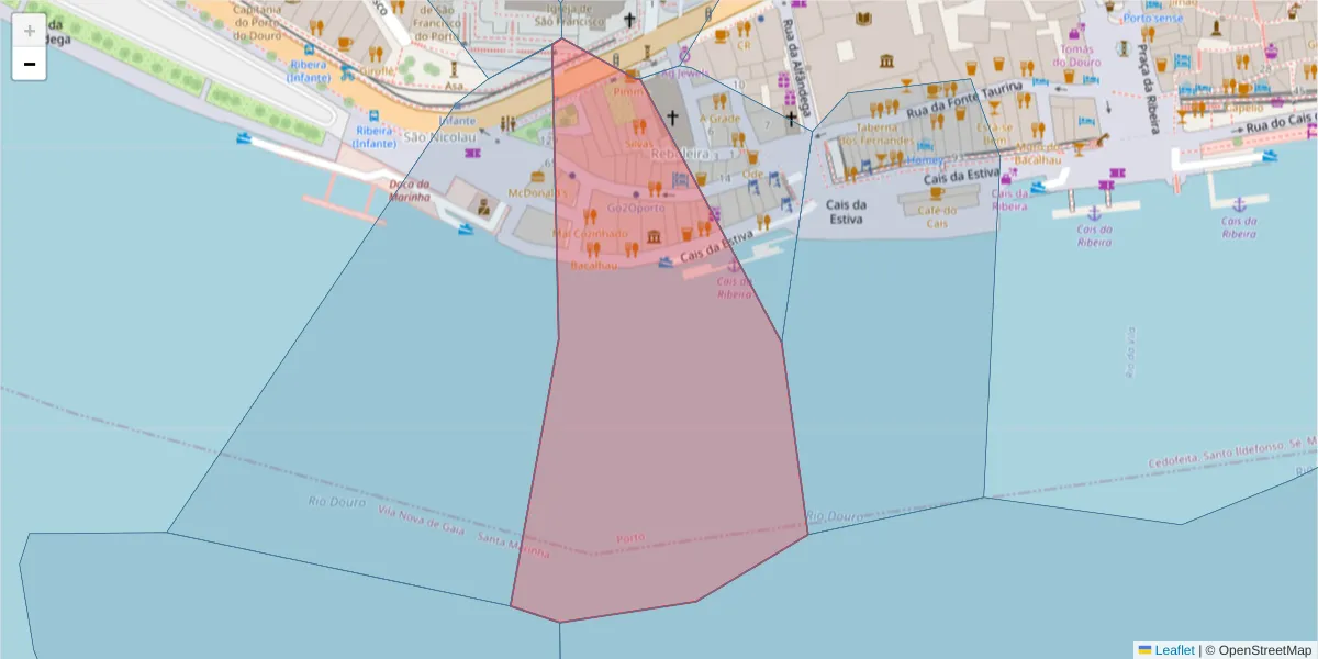 Mapa detalhado do código postal 4050-492 com limites, códigos postais vizinhos e agências dos correios