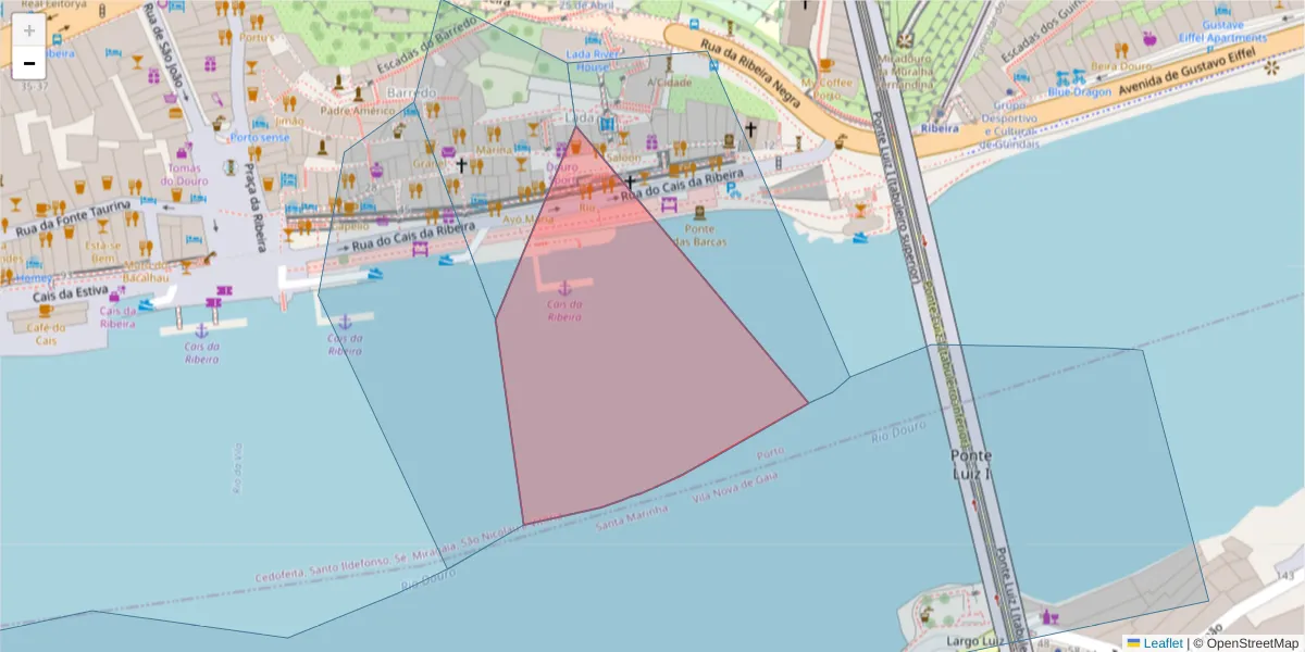 Mapa detalhado do código postal 4050-509 com limites, códigos postais vizinhos e agências dos correios