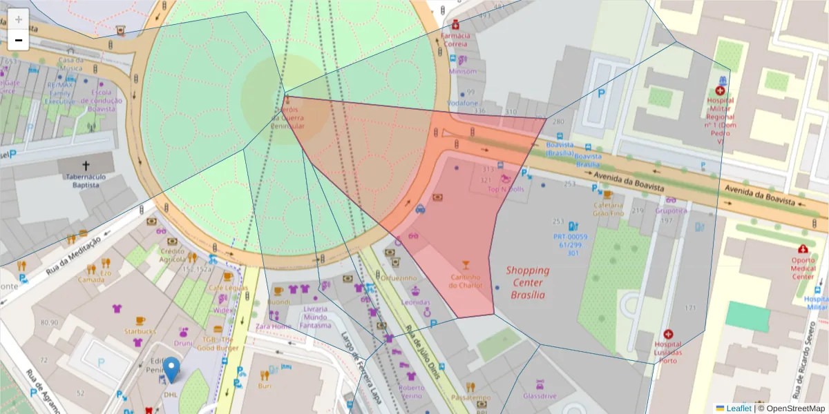 Mapa detalhado do código postal 4100-359 com limites, códigos postais vizinhos e agências dos correios