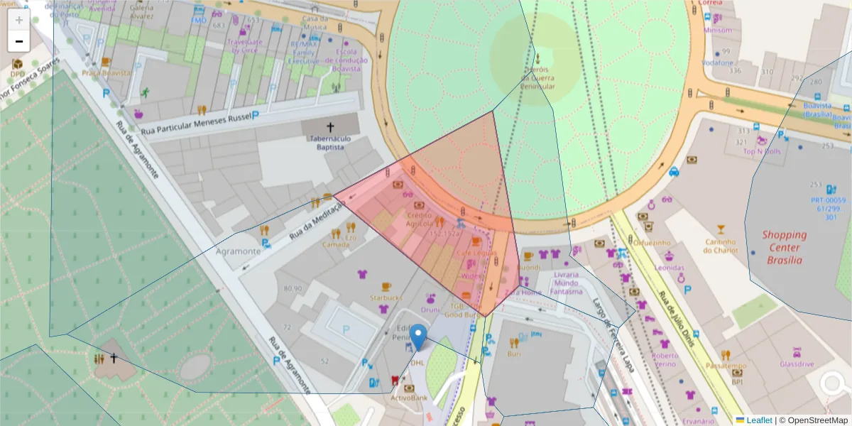 Mapa detalhado do código postal 4150-163 com limites, códigos postais vizinhos e agências dos correios