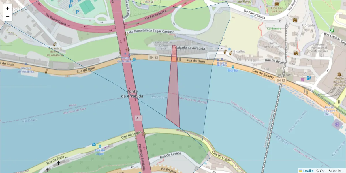 Mapa detalhado do código postal 4150-553 com limites, códigos postais vizinhos e agências dos correios