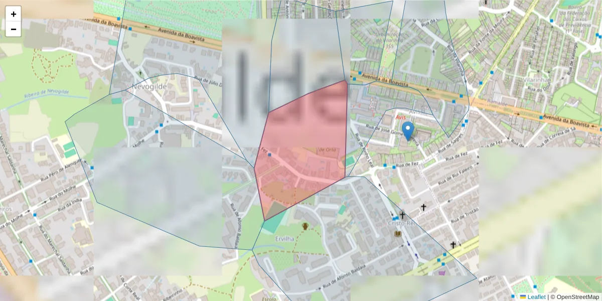 Mapa detalhado do código postal 4150-620 com limites, códigos postais vizinhos e agências dos correios