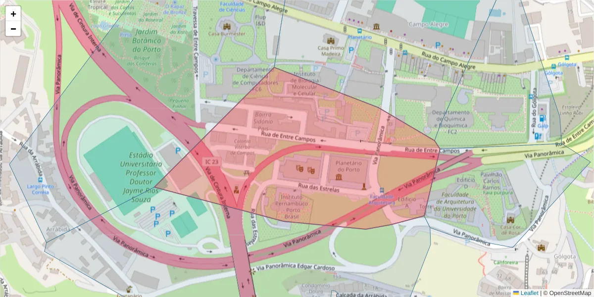 Mapa detalhado do código postal 4150-762 com limites, códigos postais vizinhos e agências dos correios