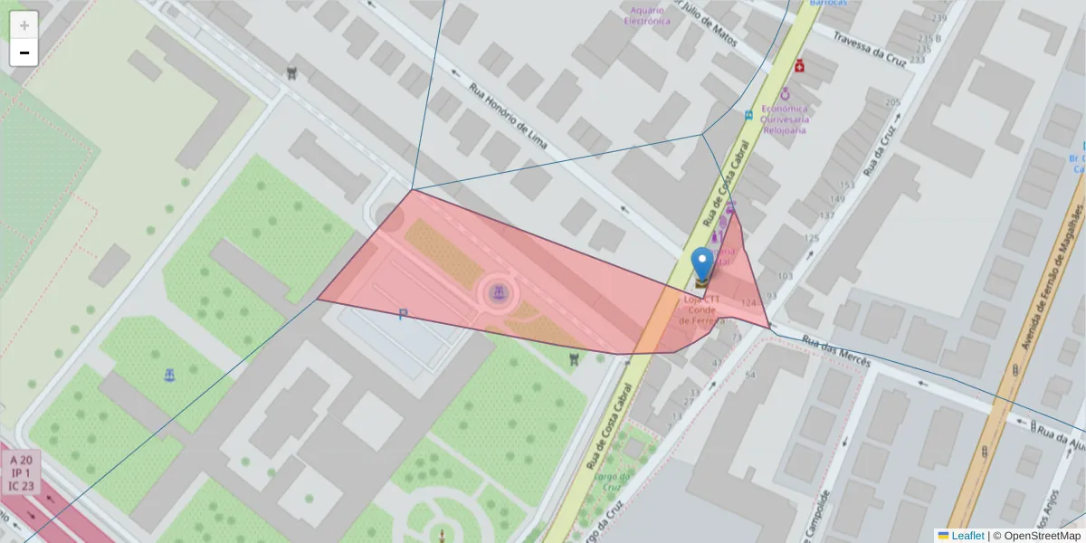 Mapa detalhado do código postal 4200-401 com limites, códigos postais vizinhos e agências dos correios