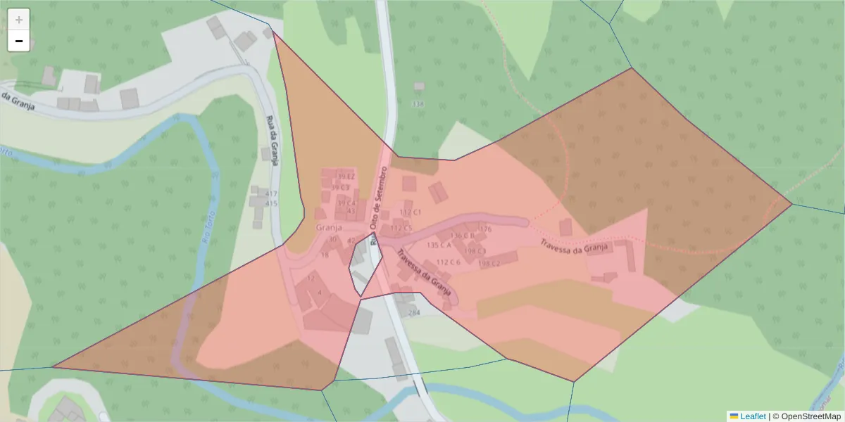 Mapa detalhado do código postal 4300-251 com limites, códigos postais vizinhos e agências dos correios