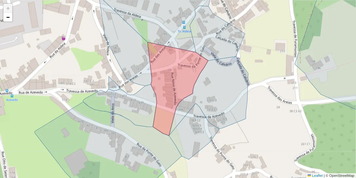 Mapa detalhado do código postal 4300-363 com limites, códigos postais vizinhos e agências dos correios