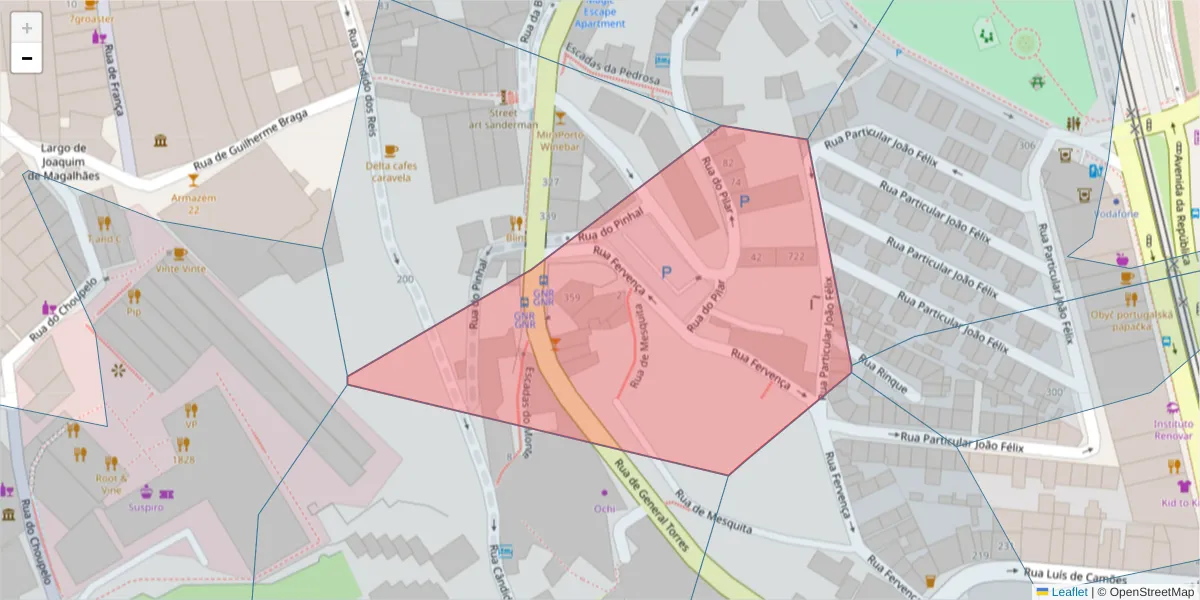 Mapa detalhado do código postal 4430-109 com limites, códigos postais vizinhos e agências dos correios
