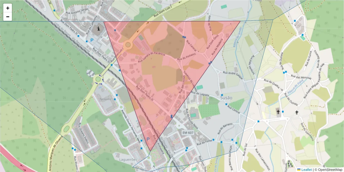 Mapa detalhado do código postal 4440-790 com limites, códigos postais vizinhos e agências dos correios