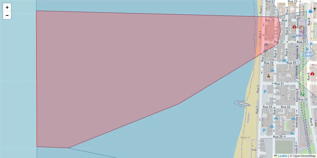 Mapa detalhado do código postal 4500-259 com limites, códigos postais vizinhos e agências dos correios