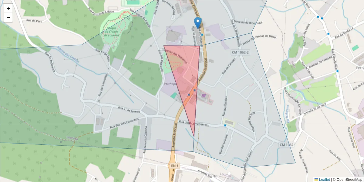 Mapa detalhado do código postal 4535 com limites, códigos postais vizinhos e agências dos correios