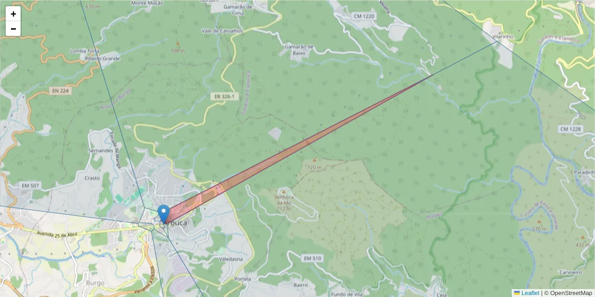 Mapa detalhado do código postal 4540-118 com limites, códigos postais vizinhos e agências dos correios