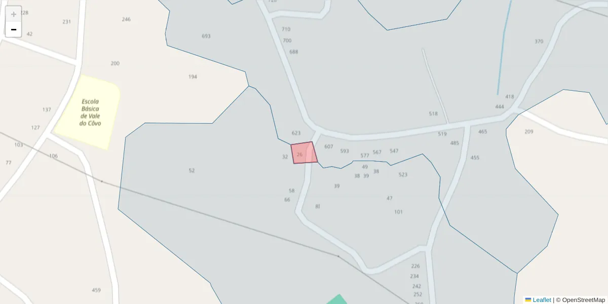 Mapa detalhado do código postal 4575-019;4575-061 com limites, códigos postais vizinhos e agências dos correios