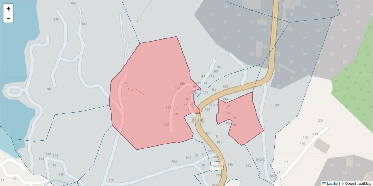 Mapa detalhado do código postal 4575-050 com limites, códigos postais vizinhos e agências dos correios