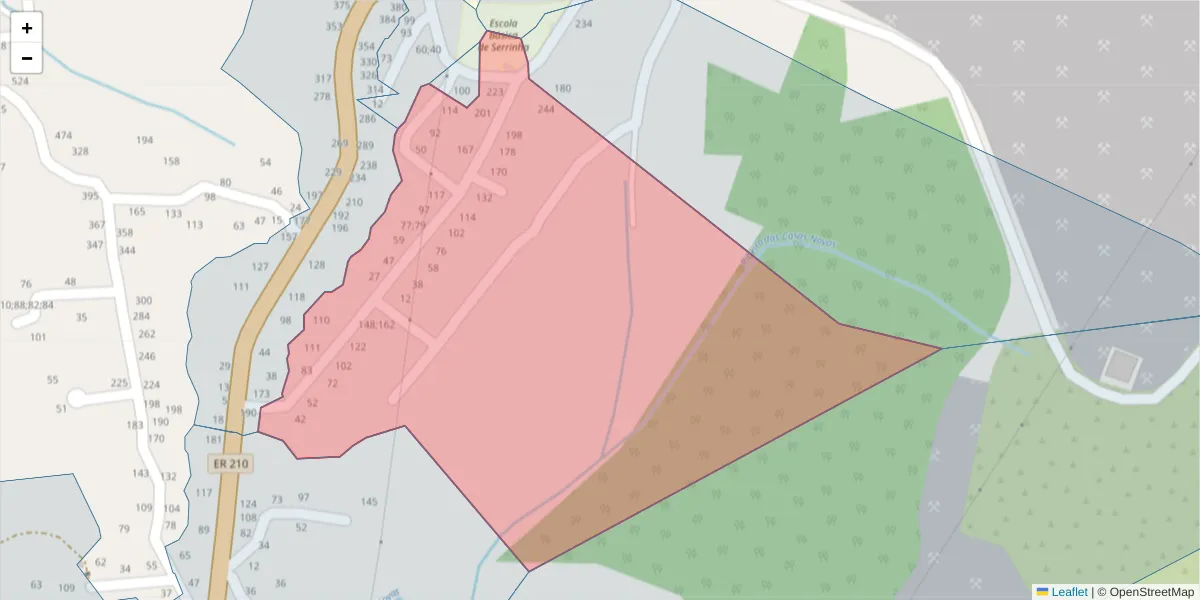 Mapa detalhado do código postal 4575-077 com limites, códigos postais vizinhos e agências dos correios