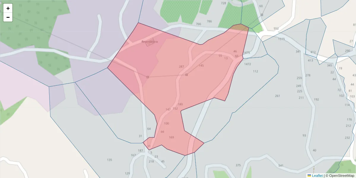 Mapa detalhado do código postal 4575-451 com limites, códigos postais vizinhos e agências dos correios
