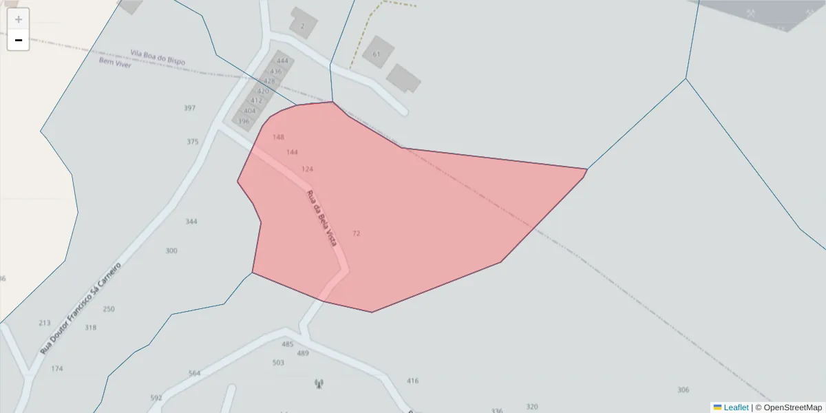Mapa detalhado do código postal 4625-007 com limites, códigos postais vizinhos e agências dos correios