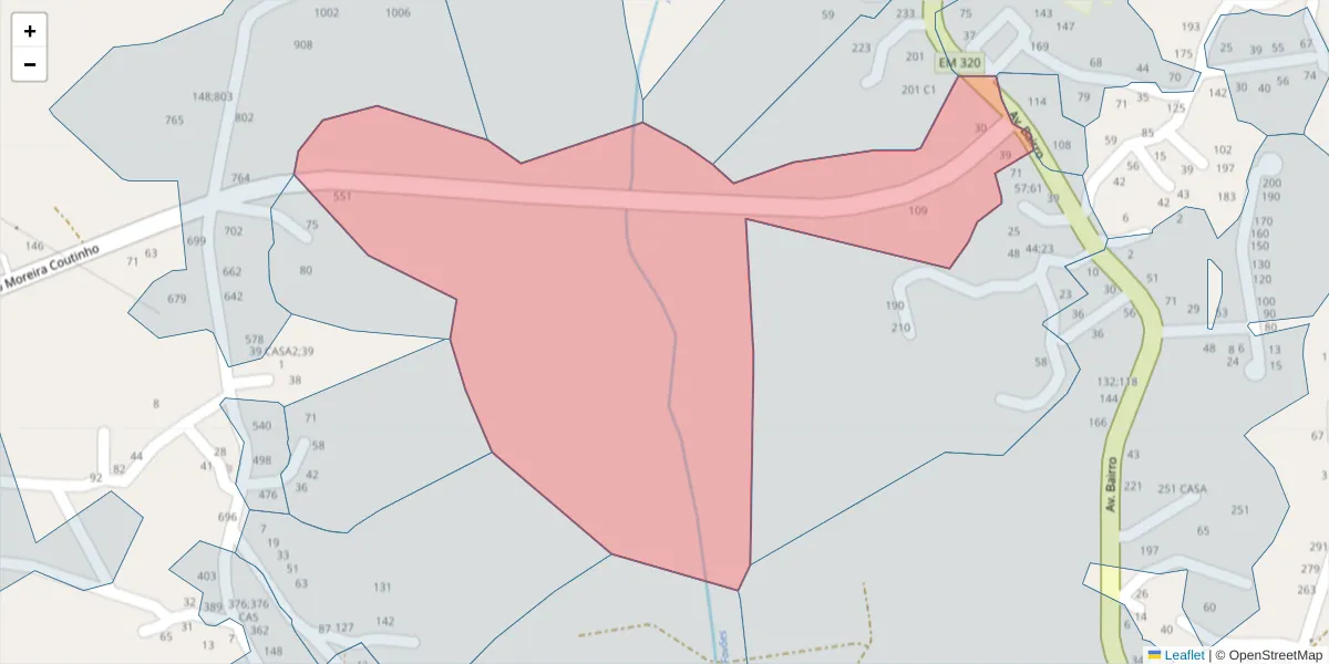 Mapa detalhado do código postal 4625-011 com limites, códigos postais vizinhos e agências dos correios