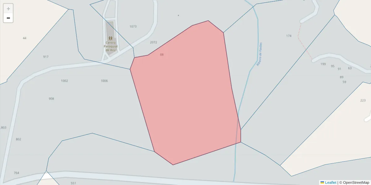 Mapa detalhado do código postal 4625-012 com limites, códigos postais vizinhos e agências dos correios