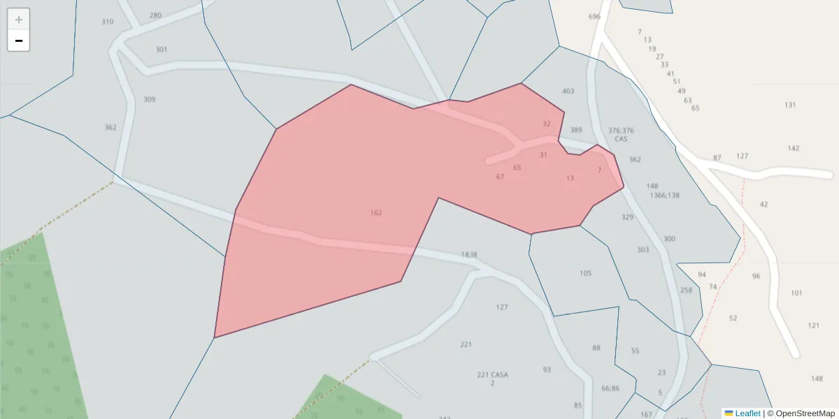 Mapa detalhado do código postal 4625-021 com limites, códigos postais vizinhos e agências dos correios