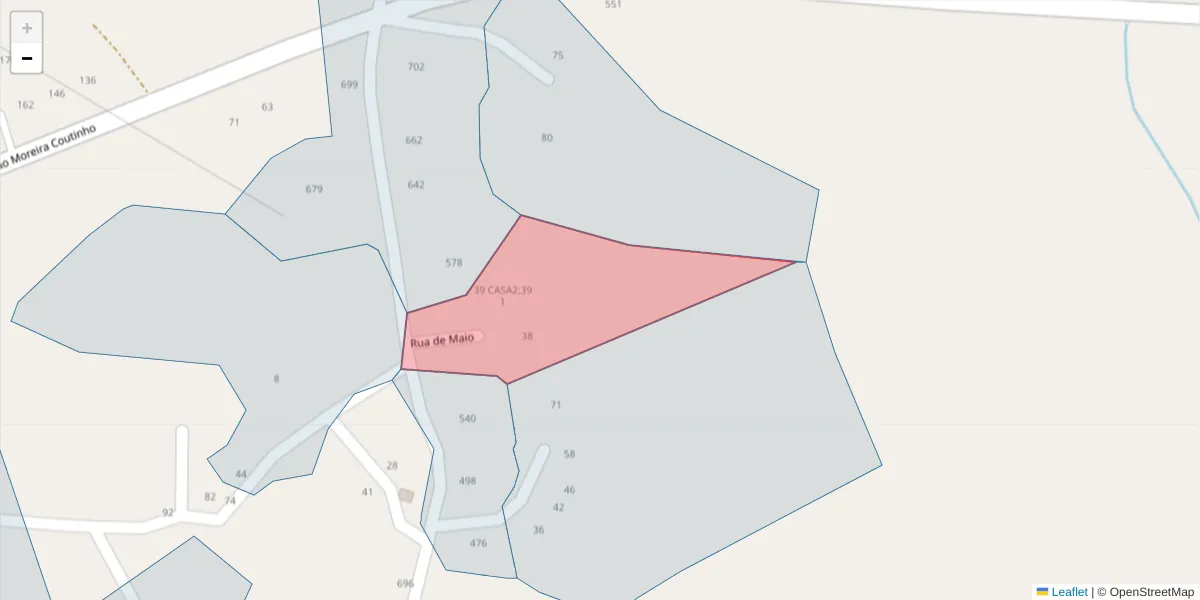 Mapa detalhado do código postal 4625-023 com limites, códigos postais vizinhos e agências dos correios