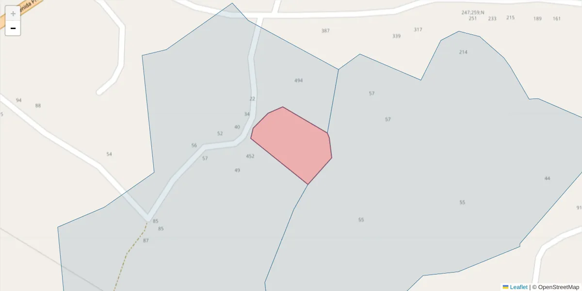 Mapa detalhado do código postal 4625-040 com limites, códigos postais vizinhos e agências dos correios
