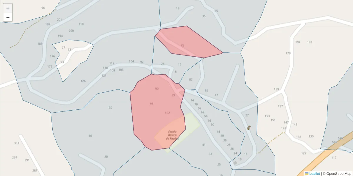Mapa detalhado do código postal 4625-079 com limites, códigos postais vizinhos e agências dos correios