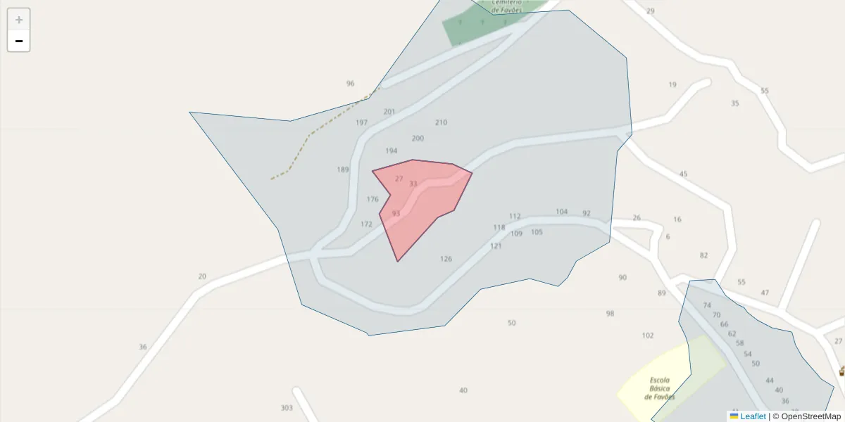 Mapa detalhado do código postal 4625-095 com limites, códigos postais vizinhos e agências dos correios