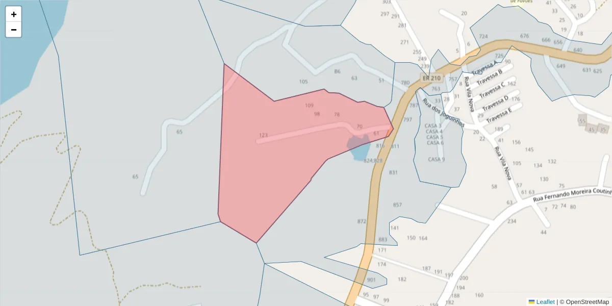 Mapa detalhado do código postal 4625-098 com limites, códigos postais vizinhos e agências dos correios