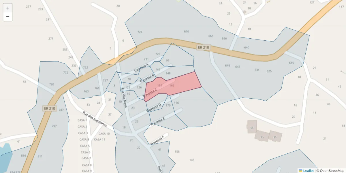 Mapa detalhado do código postal 4625-104 com limites, códigos postais vizinhos e agências dos correios