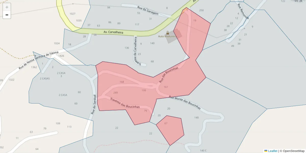 Mapa detalhado do código postal 4625-142 com limites, códigos postais vizinhos e agências dos correios
