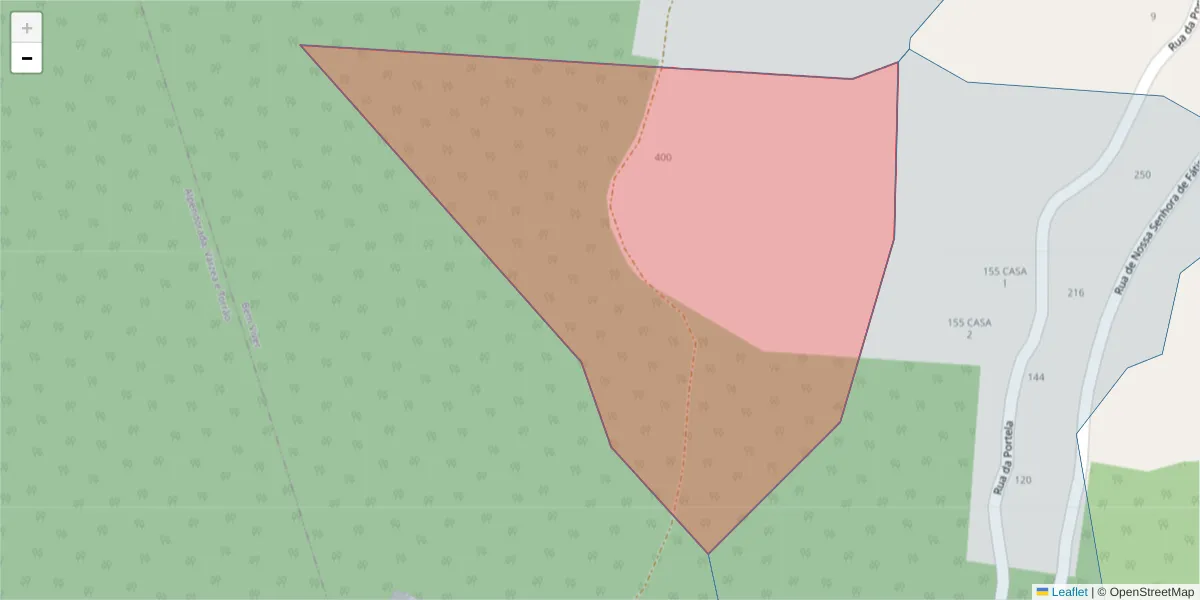 Mapa detalhado do código postal 4625-159 com limites, códigos postais vizinhos e agências dos correios