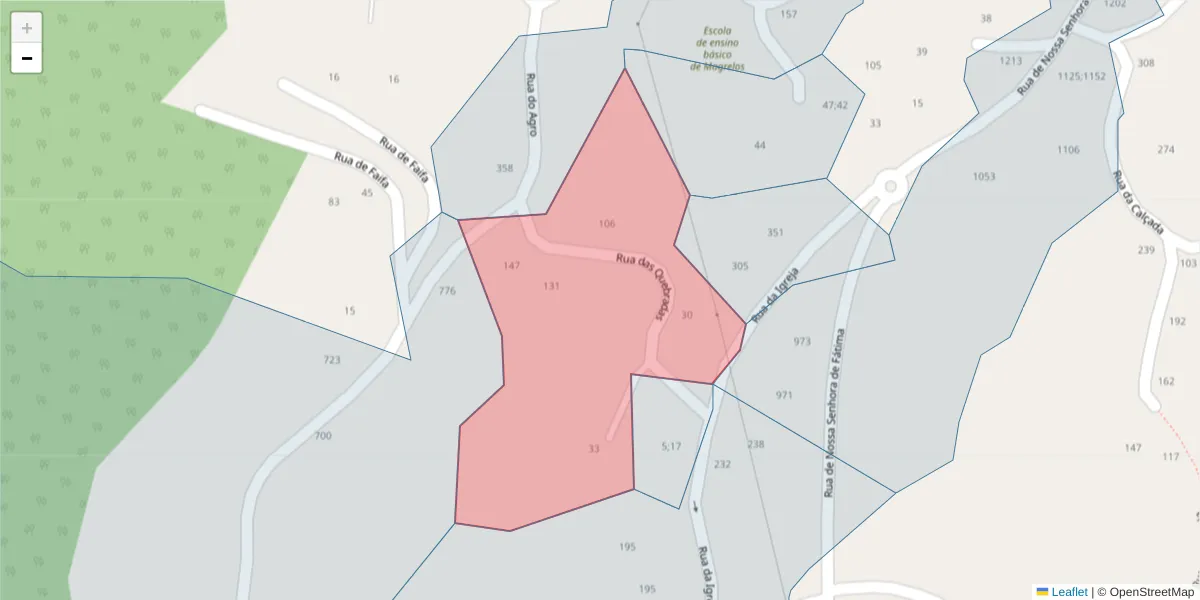 Mapa detalhado do código postal 4625-169 com limites, códigos postais vizinhos e agências dos correios